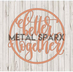 Metal Sparx Better Together decor metal art piece featuring intertwined copper-colored design on a white background.