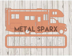 Copper Class C Motorhome Monogram metal art by Metal Sparx, featuring detailed RV design on sleek copper surface.