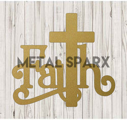 Gold Faith pendant from Metal Sparx featuring a sleek, polished design with a Christian cross symbol.