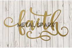 Gold Metal Sparx Faith pendant with intricate design, showcasing a shiny gold finish and detailed craftsmanship.