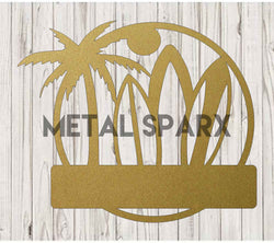 Gold Metal Sparx surf board with a sleek design, showcasing its vibrant color and smooth surface for surfing in the ocean.