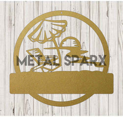 Metal Sparx Beach Sunset gold wall art featuring a vibrant sunset scene with warm tones and ocean horizon design.