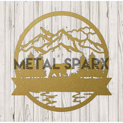 Gold Bear 2 Monogram pendant by Metal Sparx featuring a polished gold finish and a bold monogram design.