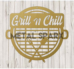 Gold Grill N Chill from Metal Sparx featuring a sleek, metallic finish and modern design for stylish outdoor grilling and chilling.