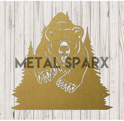 Gold metal bear figurine by Metal Sparx, detailed sculpture with a shiny finish, perfect as a decorative collectible piece.