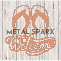 Metal Sparx Flip Flop Welcome sandals featuring a casual design with a thong style and decorative welcome motif.