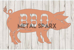 Metal Sparx BBQ Pig figurine made of metal, featuring a detailed pig design suitable for outdoor or barbecue decor.