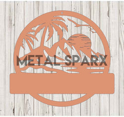 Metal Sparx Beach Life pendant featuring a colorful beach scene on a silver-tone necklace.