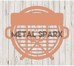 Metal Sparx BBQ Monogram in shiny metal with engraved initials, designed as a personalized decorative accessory.