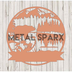 Metal Sparx Bear Monogram pendant featuring a metal bear design with a monogram detail on a chain necklace.