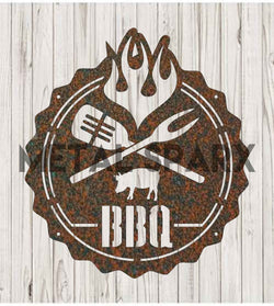 Rusty Metal Sparx pig-shaped BBQ grill with detailed pig design and weathered finish, ideal for outdoor cooking and grilling.