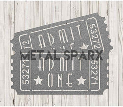Silver Metal Sparx Admit One Ticket Pair artwork featuring two metallic movie tickets with detailed engravings.