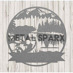 Silver Bear Monogram pendant by Metal Sparx featuring a detailed bear design on a sleek silver surface.
