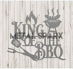 Silver King of the BBQ metal figurine by Metal Sparx, detailed sculpture showcasing a grilling enthusiast.