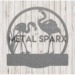Silver Flamingo Monogram ornament by Metal Sparx, featuring detailed flamingo design with elegant monogram accents.