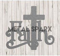 Silver Faith pendant necklace by Metal Sparx featuring a sleek, polished design on a delicate chain.