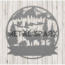 Silver Elk Monogram pendant by Metal Sparx featuring a detailed elk design on polished silver surface