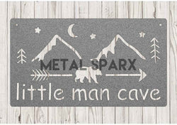 Silver Little Man Cave decor by Metal Sparx, featuring sleek metallic finish and modern design for game room or man cave.