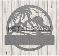 Silver Beach Life pendant by Metal Sparx featuring a detailed beach-themed design on a silver chain.