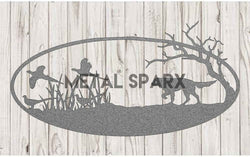 Silver pheasant and dog monogram pendant by Metal Sparx featuring detailed animal designs in a sleek silver finish.