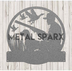 Silver Goose Hunter figurine by Metal Sparx, detailed metal sculpture of a goose with a hunting theme.