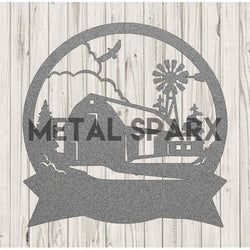 Silver Farmhouse Monogram letter decor by Metal Sparx, featuring a rustic metal design for farmhouse style interior decor.