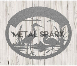 Silver Herons Monogram pendant by Metal Sparx featuring a sleek, modern design with intricate heron details.
