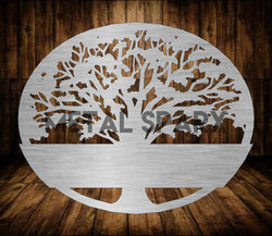 Decorative Tree of Life 2 Monogram metal art piece by Metal Sparx featuring intricate leaf and branch details.
