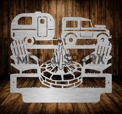 Custom Metal Art monogram featuring intricate metal design, perfect for camping decor, by Metal Sparx.