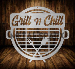 Metal Sparx Grill N Chill outdoor grill with cooking surface and side shelves for outdoor cooking and entertaining.