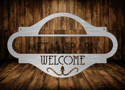 Metal Sparx Welcome Address Sign with elegant metal design, perfect for greeting guests at home or events.