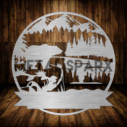 Metal Sparx Bear Monogram metal wall decor featuring a stylized bear design with monogram accents.