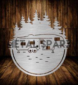 Metal Sparx RV Monogram metal art piece with elegant monogram design, perfect for outdoor or indoor RV décor display.