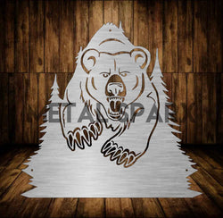 Metal Sparx bear figurine with detailed metallic finish, showcasing a realistic bear sculpture with textured fur and expressive features.